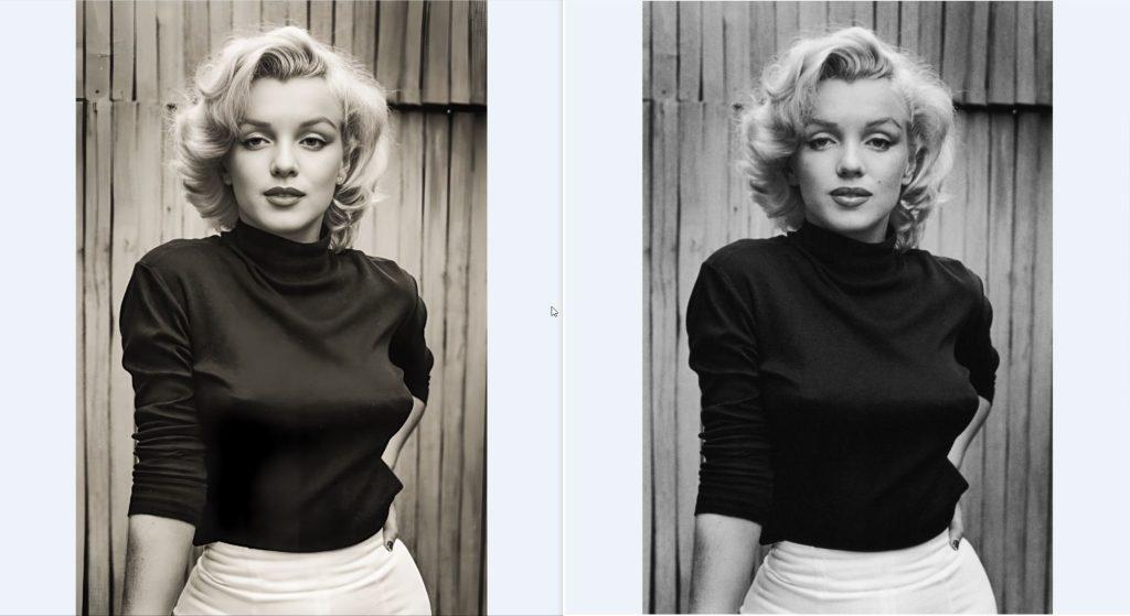 Marilyn Monroe - Cyfrowa obróbka obrazu  - PyTorch-OpenCv sztuczna inteligencja i uczenie maszynowe
