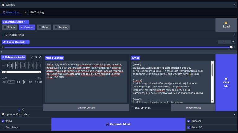 Generowania muzyki ACE-Step